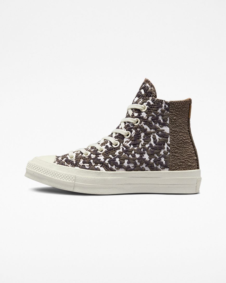 Women's Converse Chuck 70 Split Upper Jacquard Camo High Top Shoes Brown / Dark | AU E045CP